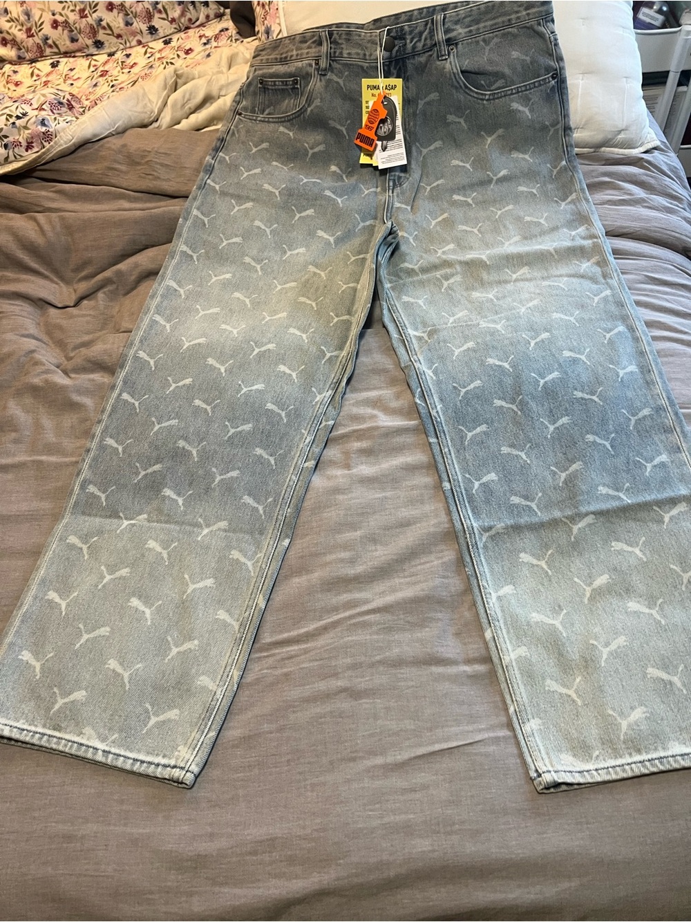 Mens puma A$AP rocky laser monogram denim jeans (633428 01) size 38